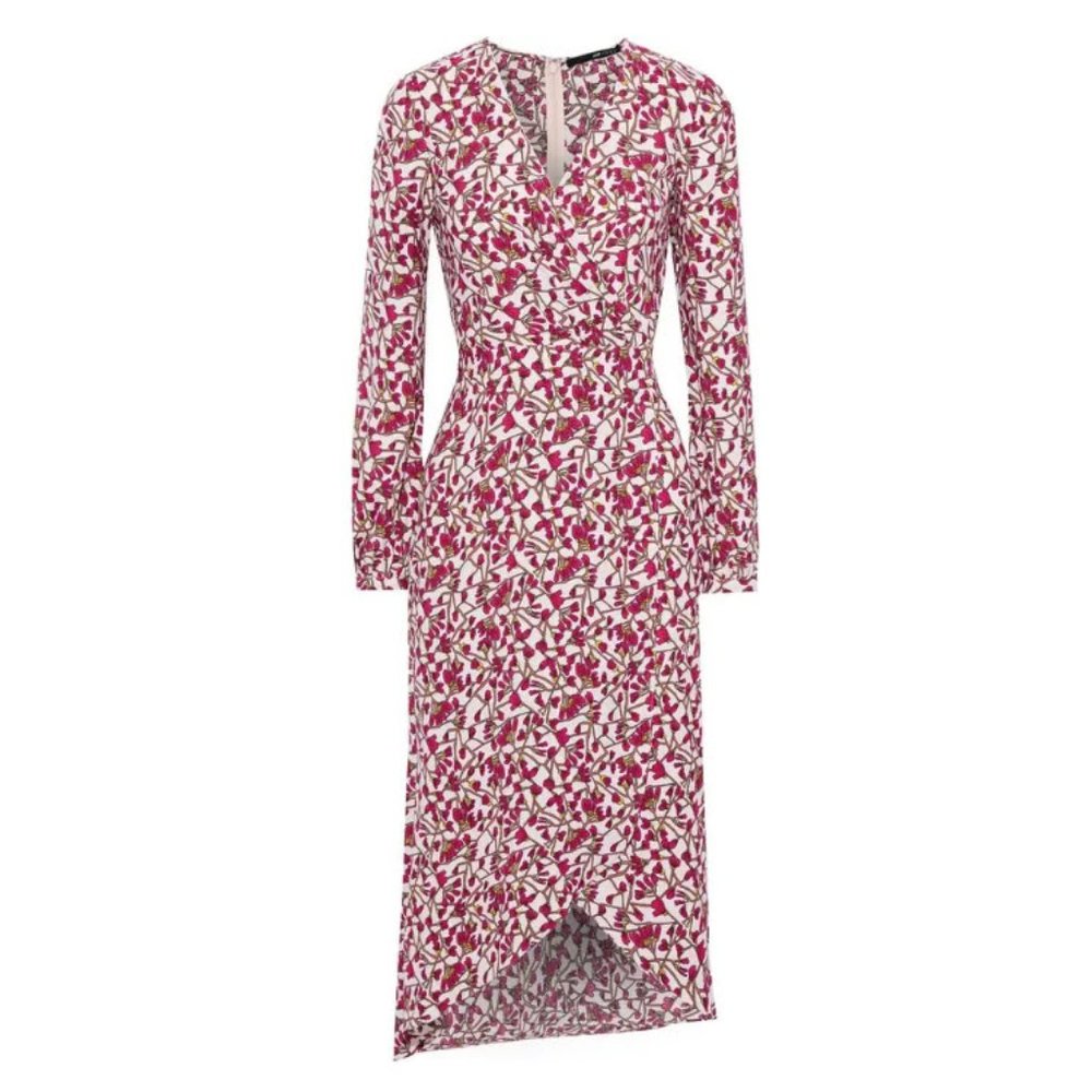 NWT Jay Godfrey Woman Kareem Wrap Effect Floral Print Crepe Midi Dress
